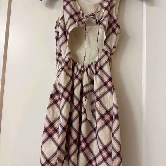 Abercrombie plaid mesh short dress keyhole back XXP - Picture 2 of 3